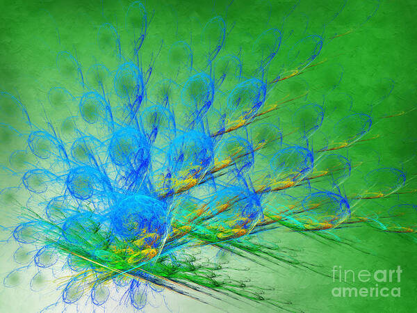 Andee Design Abstract Art Print featuring the digital art Beautiful Peacock Abstract 1 by Andee Design