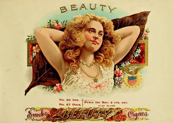 Cigar Art Print featuring the painting Beauty Vintage Cigar Advertisement by Movie Poster Prints