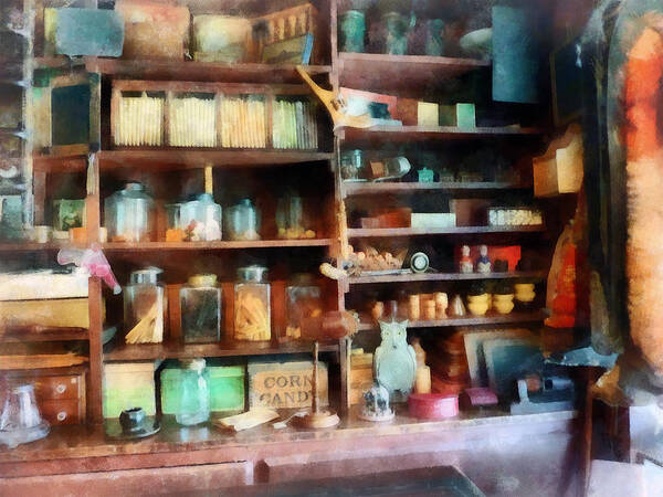 General Store Art Print featuring the photograph Behind the Counter at the General Store by Susan Savad