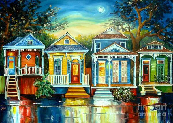 New Orleans Art Print featuring the painting Big Easy Moon by Diane Millsap