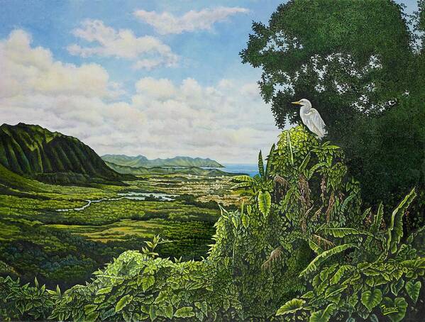Egret Art Print featuring the painting Visions of Paradise by Michael Frank