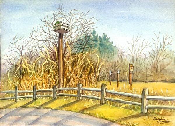 Gateway National Park Art Print featuring the painting Birdhouse at Gateway National Park by Madeline Lovallo