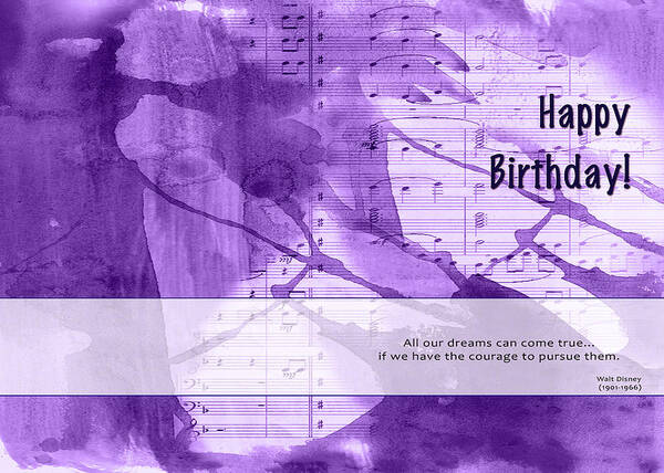 Birthday Card Art Print featuring the digital art Birthday Quote 1 by Helene U Taylor