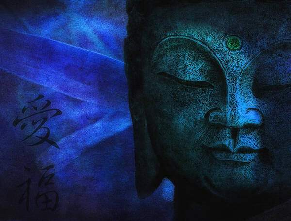 Buddha Art Print featuring the photograph Blue Balance by Joachim G Pinkawa