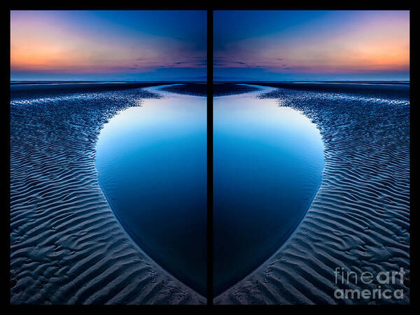 Rhyl Art Print featuring the photograph Blue Hour Diptych by Adrian Evans