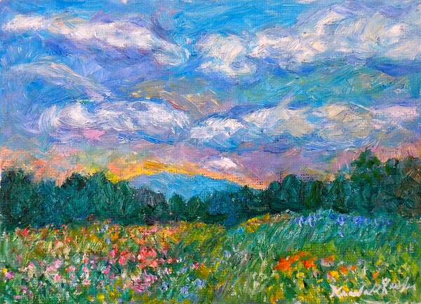 Landscape Art Print featuring the painting Blue Ridge Wildflowers by Kendall Kessler