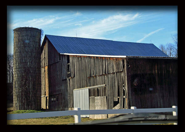 Barns Art Print featuring the photograph Blue Roof Barn and Silo by PJQandFriends Photography