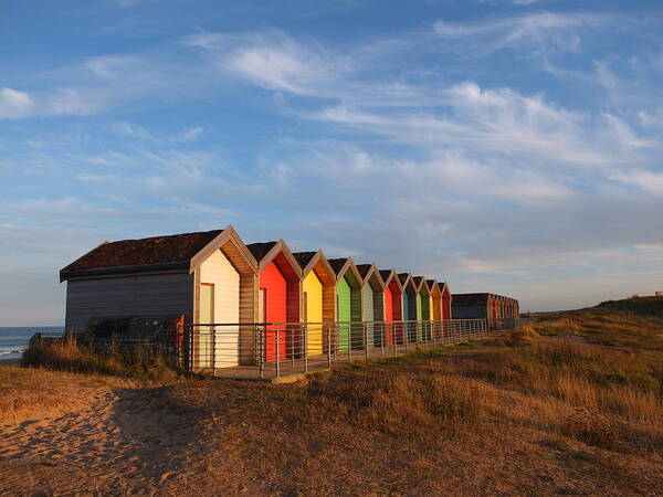 Tranquility Art Print featuring the photograph Blyth Beach Huts by Phil Whittaker Photography