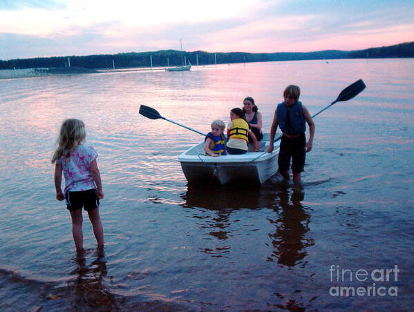 Water Art Print featuring the painting Boat Play by Gretchen Allen