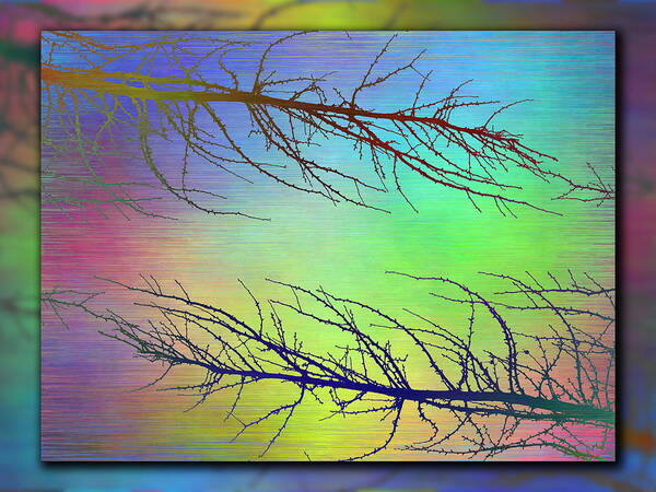 Abstract Art Print featuring the digital art Branches In The Mist 97 by Tim Allen