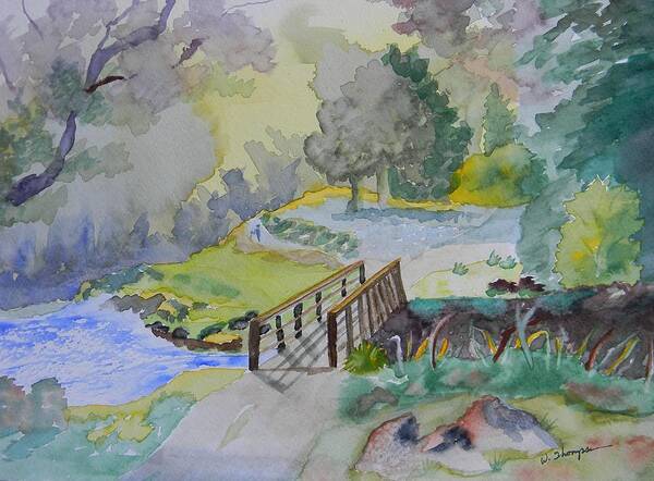 Bridge Art Print featuring the painting Bridge Near Enniskerry Ireland by Warren Thompson