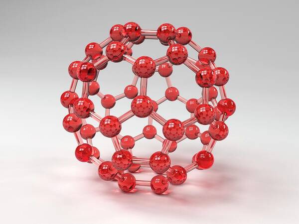 60 Art Print featuring the photograph Buckminsterfullerene Molecule by Indigo Molecular Images/science Photo Library