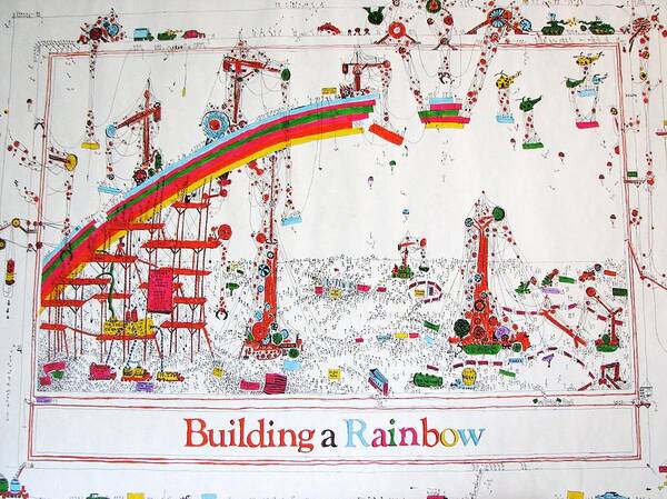 Fantasy Art Print featuring the mixed media Building a rainbow by Chris Mac