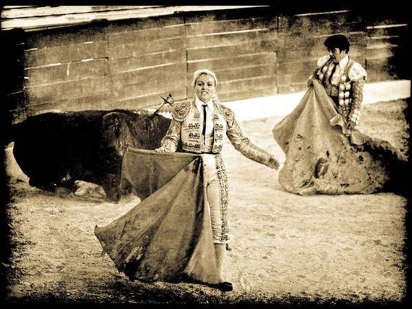 Pictorial Art Print featuring the photograph Bullfighting Blonde by Jennifer Wright