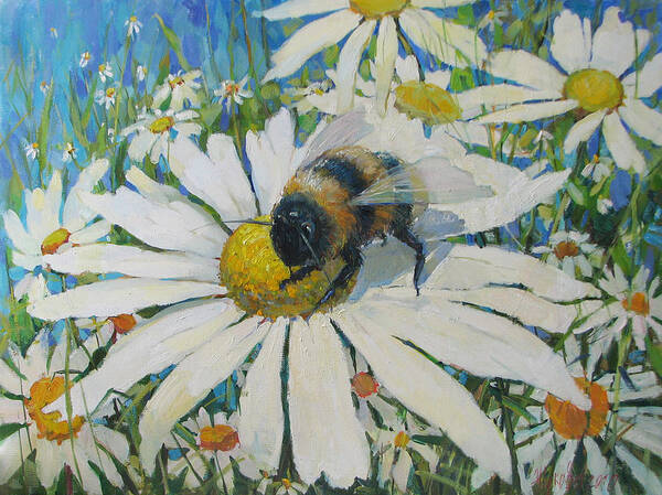 Painting Art Print featuring the painting Bumblebee by Juliya Zhukova