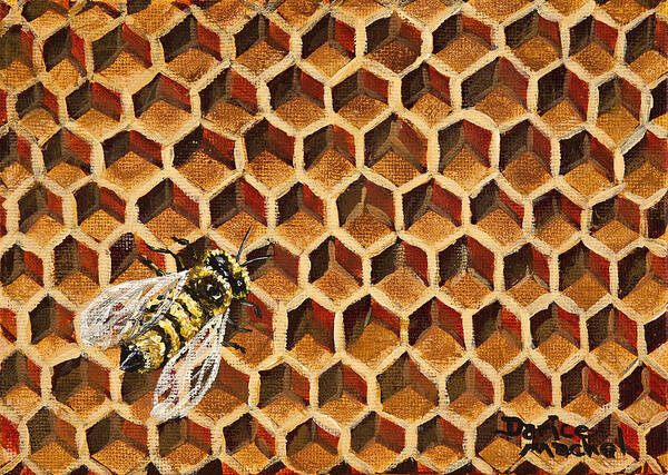 Bee Art Print featuring the painting Busy Bee by Darice Machel McGuire