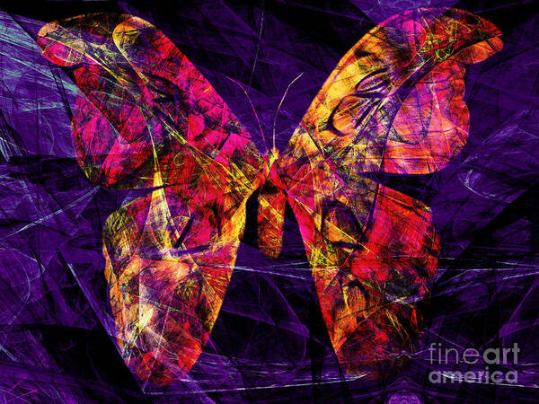 Butterfly Art Print featuring the photograph Butterfly in Abstract DSC2977 by Wingsdomain Art and Photography