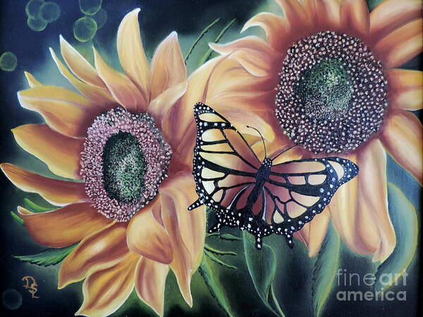 Butterfly Art Print featuring the painting Butterfly series 5 by Dianna Lewis