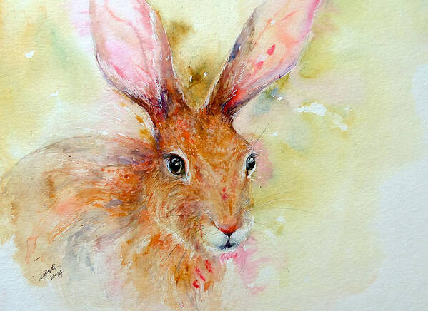 Hare Art Print featuring the painting Camouflage Brown Hare by Arti Chauhan