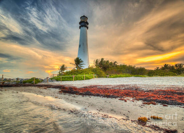 Florida Lighthouse Art Print featuring the photograph Cape Florida Lighthouse by George Kenhan