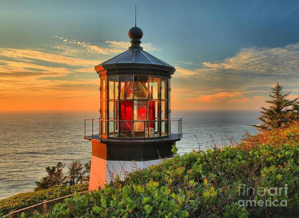 Cape Meares Art Print featuring the photograph Cape Meares Lighthouse by Adam Jewell