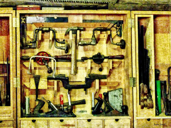 Hammer Art Print featuring the photograph Carpenter - Woodworking Tools by Susan Savad