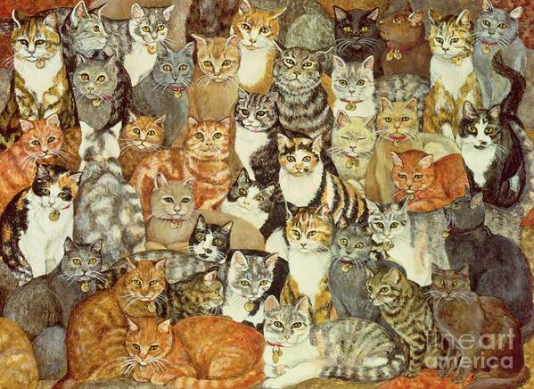 Cat Art Print featuring the painting Cat Spread by Ditz