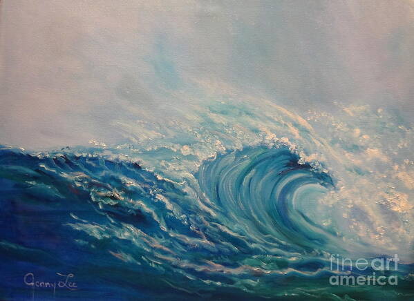 Giant Wave Art Print featuring the painting Wave 111 by Jenny Lee