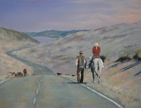 Animal Art Print featuring the painting Cattle Drive by Christopher Reid