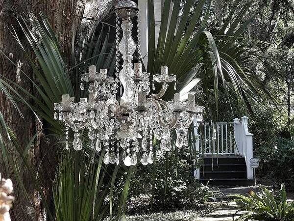 Chandelier Art Print featuring the photograph Chandelier in the Garden by Patricia Greer