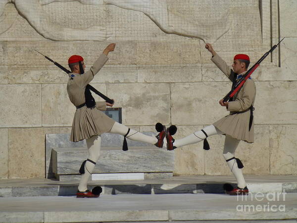 Greece Art Print featuring the photograph Changing of the Guard by Maxine Kamin