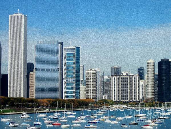 Chicago Art Print featuring the photograph Chicago Skyline by Kathie Chicoine