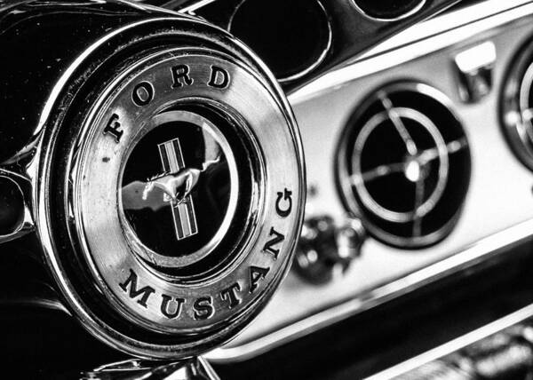 Ford Art Print featuring the photograph Classic Mustang Interior Detail by Jon Woodhams
