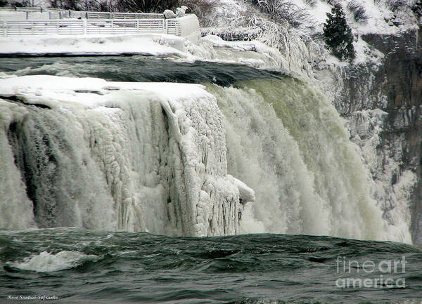 Niagara Falls Art Print featuring the photograph Closeup of Icy Niagara Falls by Rose Santuci-Sofranko