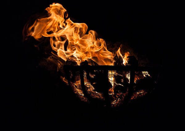 Fire Basket Art Print featuring the photograph Fire Cresset Two by Jerry Gammon