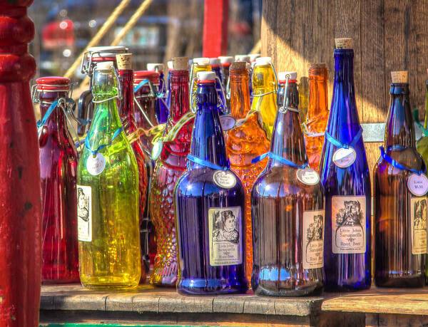 Brooksville Art Print featuring the photograph Colorful bottles by Jane Luxton