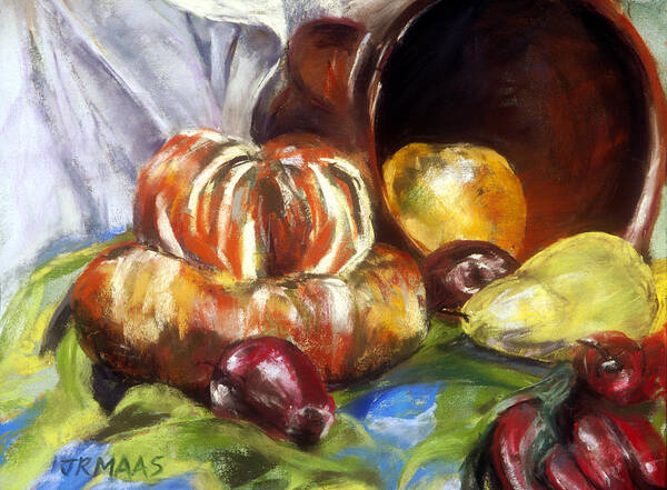 Orange Art Print featuring the painting Colorful Bounty by Julie Maas