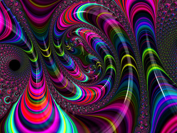 Fractal Art Print featuring the digital art Colorful fractal art by Matthias Hauser
