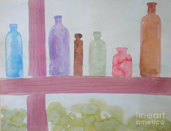 Watercolor Puddling Art Print featuring the painting Colorful Friends II by Suzanne McKay