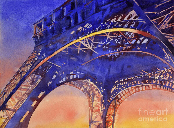 American Watercolour Art Print featuring the painting Colors of Paris- Eiffel Tower by Ryan Fox