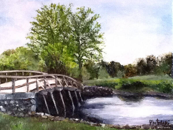 Concord Bridge Art Print featuring the painting Concord Bridge by Cindy Plutnicki