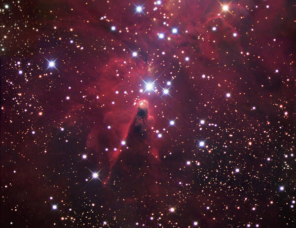Cone Nebula Art Print featuring the photograph Cone Nebula (ngc 2264) by Robert Gendler/science Photo Library