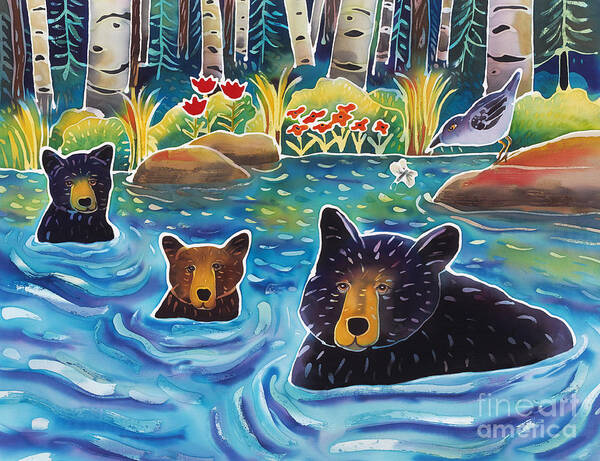 Bear Art Print featuring the painting Cooling Off by Harriet Peck Taylor
