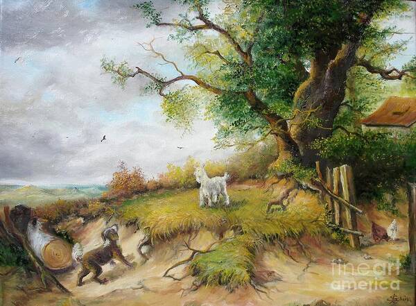 Summer Art Print featuring the painting Country life by Sorin Apostolescu