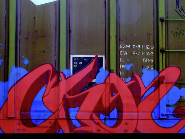 Graffiti Art Print featuring the photograph Crazy Red by Donna Blackhall