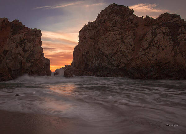 Seascape Art Print featuring the photograph Curtain Call at Big Sur by Tim Bryan