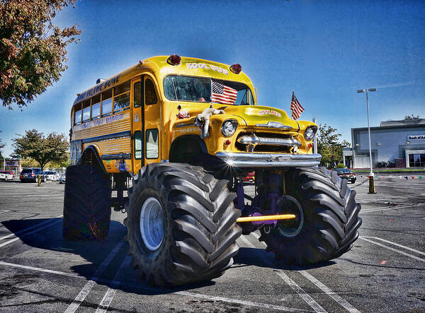 Custom School Bus Art Print featuring the photograph Custom School Bus by Ron Roberts