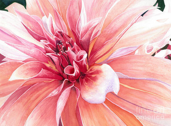 Flowers Art Print featuring the painting Dahlia Dazzler by Barbara Jewell