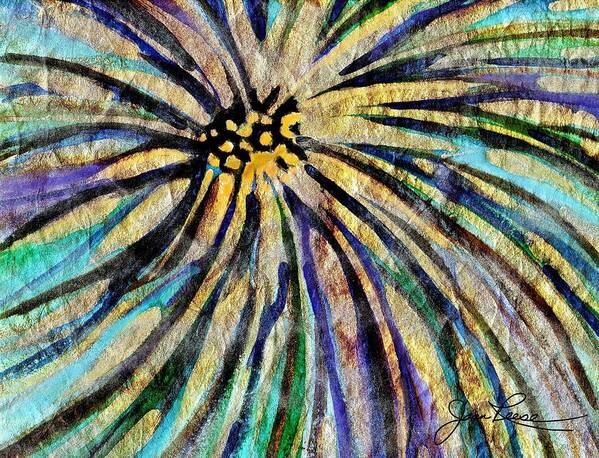 Floral Art Print featuring the painting Daisy Blue by Joan Reese