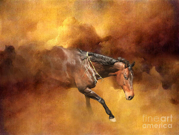 Horse Art Print featuring the digital art Dancing Free II by Michelle Twohig